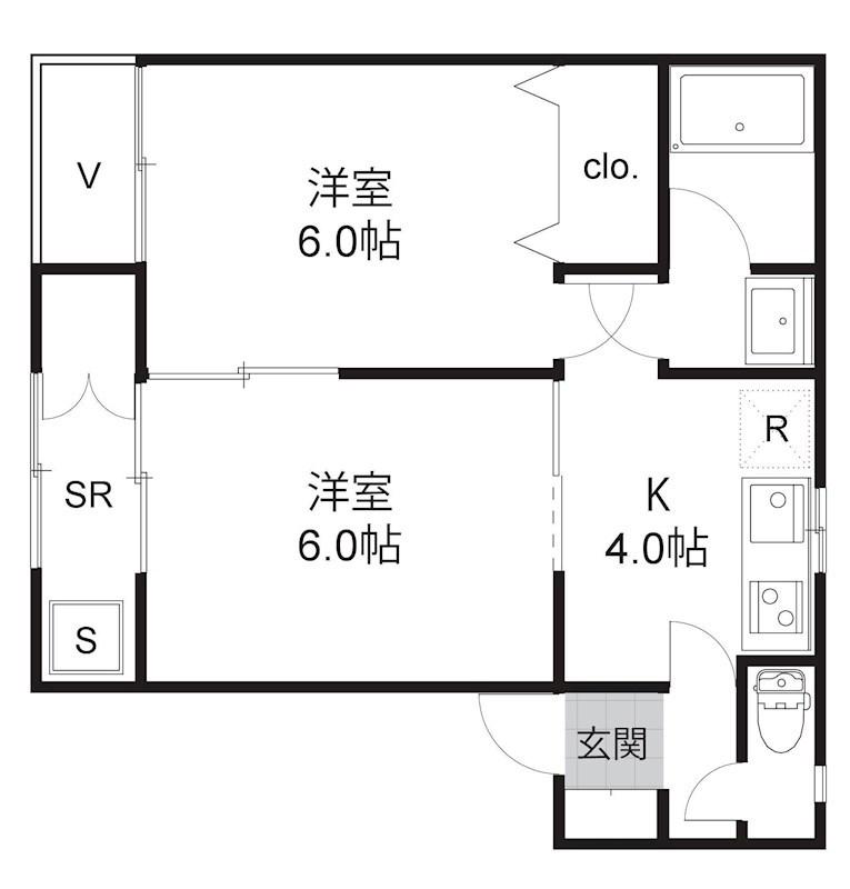 WING HILLS ウエスト(1LDK/2階)の間取り写真