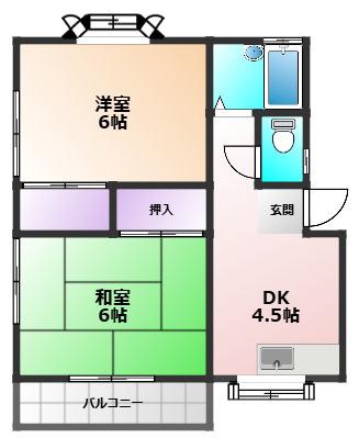 エクセル光(2K/2階)の間取り写真