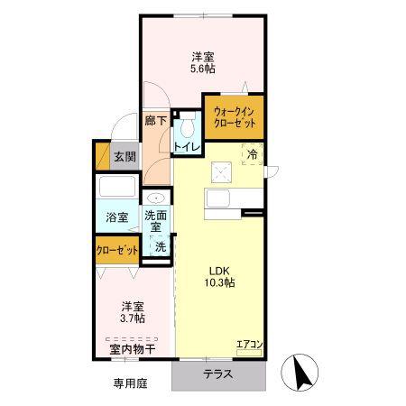 カーサデエレーラ(2LDK/1階)の間取り写真