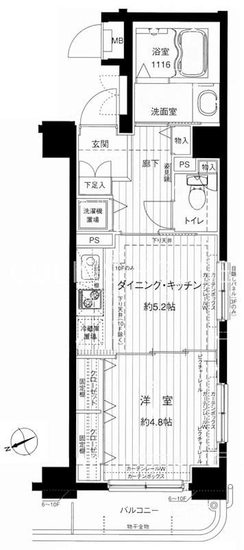 メインステージ浅草(1DK/8階)の間取り写真