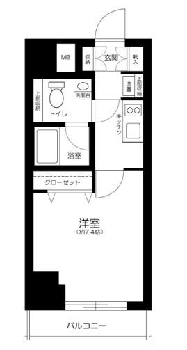 プレール・ドゥーク木場駅前(1K/5階)の間取り写真
