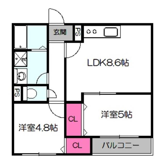 EIJU蒲生4丁目(1SLDK/1階)の間取り写真
