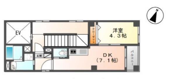 アーバン21(1DK/2階)の間取り写真