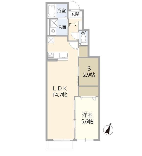 KURIYA HILLS(1SLDK/1階)の間取り写真