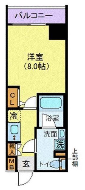 LEXE秋葉原イースト(1K/4階)の間取り写真