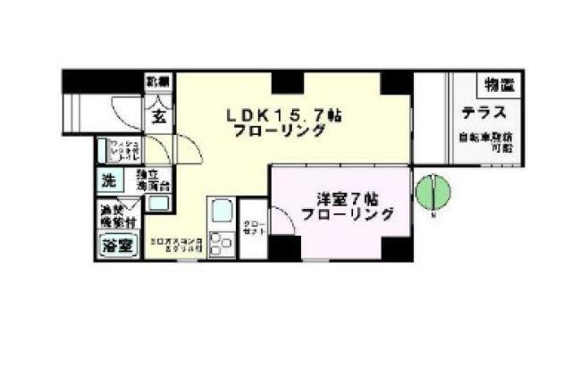 ラハイナ・ハナ(1LDK/1階)の間取り写真