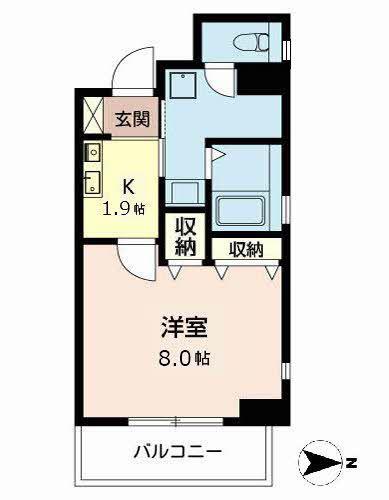 コンフォート御勝山(1K/5階)の間取り写真