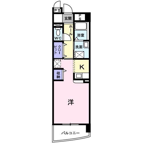 ミッションヒルズ(ワンルーム/6階)の間取り写真