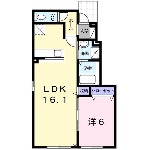 PRECIOUS MANORIV(1LDK/1階)の間取り写真