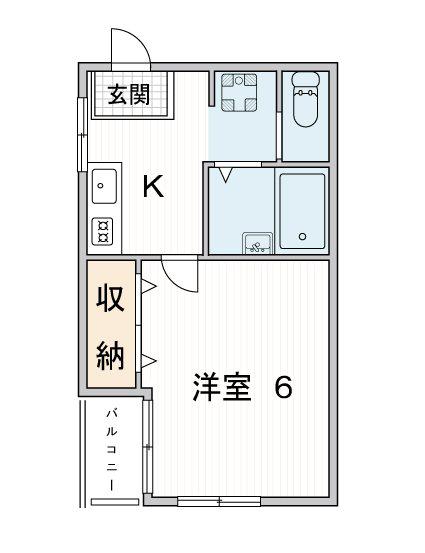 リトルレーク(1K/4階)の間取り写真