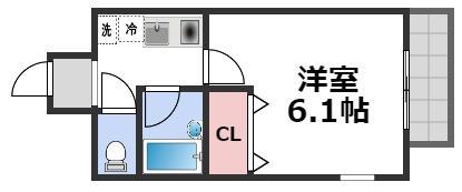 ラ セレナ(1K/3階)の間取り写真