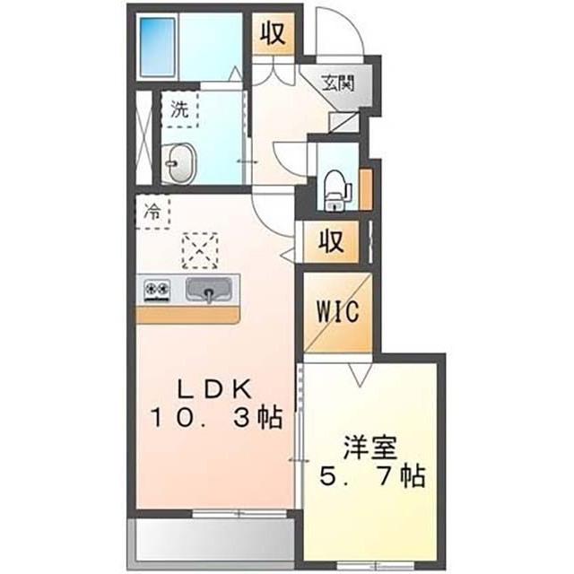 HERMANAVI(1LDK/1階)の間取り写真