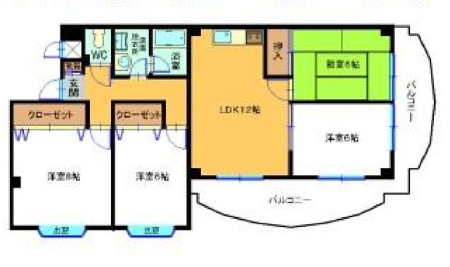 ヒロ・ルミエール(4LDK/3階)の間取り写真