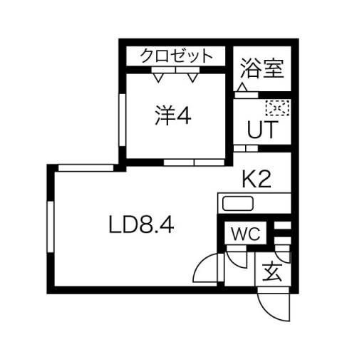 BRILLIANT S17(1LDK/4階)の間取り写真