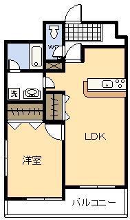 レゾプレスト(1LDK/4階)の間取り写真