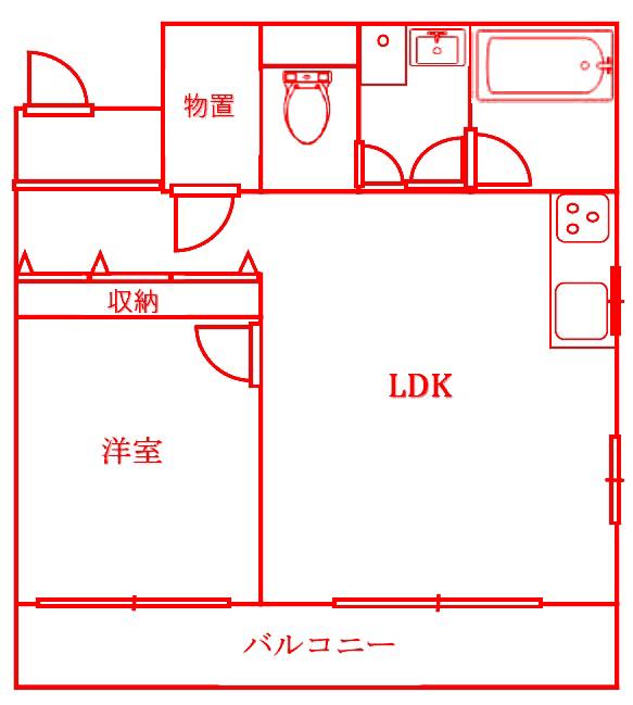ハイツ磯子(1LDK/9階)の間取り写真