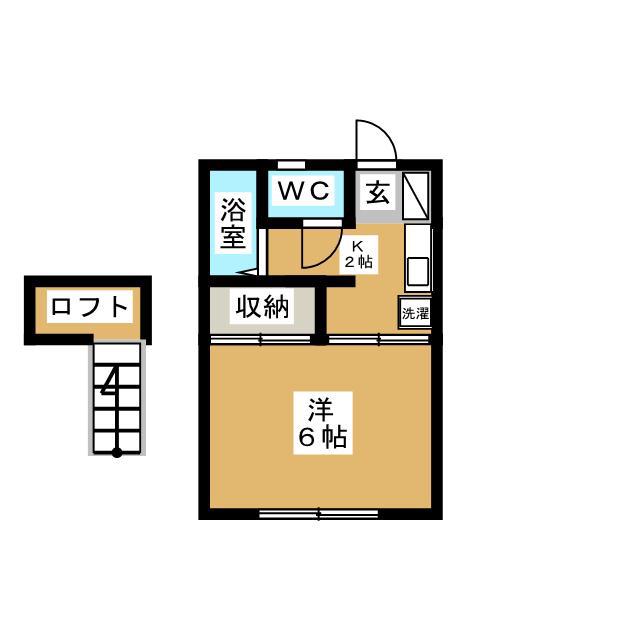リバーサイドU(1K/1階)の間取り写真