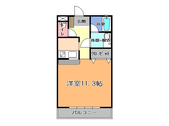 タウンハイツマツダC(1K/2階)の間取り写真