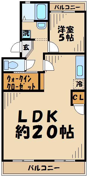 ヴェルデ(1LDK/2階)の間取り写真
