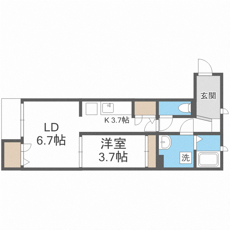 エスアール元町(1LDK/3階)の間取り写真