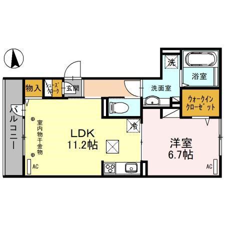 フェリーチェTAKASAKI(1LDK/3階)の間取り写真