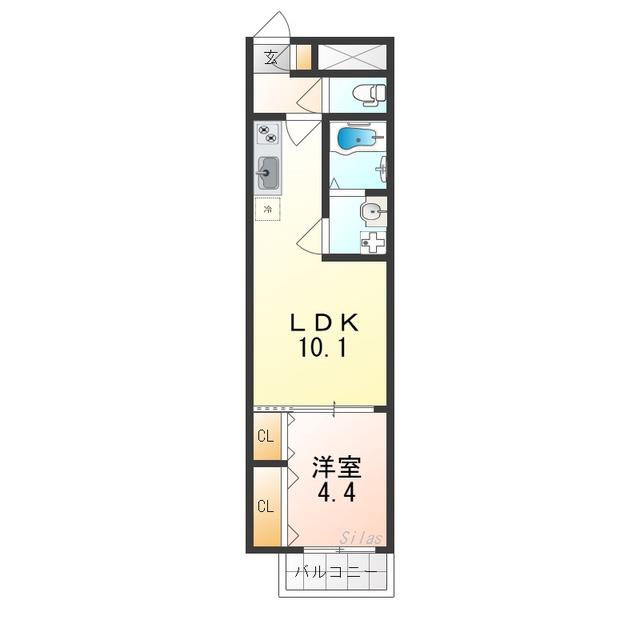 H-MAISON清水丘(1LDK/1階)の間取り写真