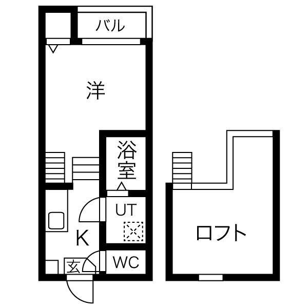 クレール・K・桜山(1K/2階)の間取り写真