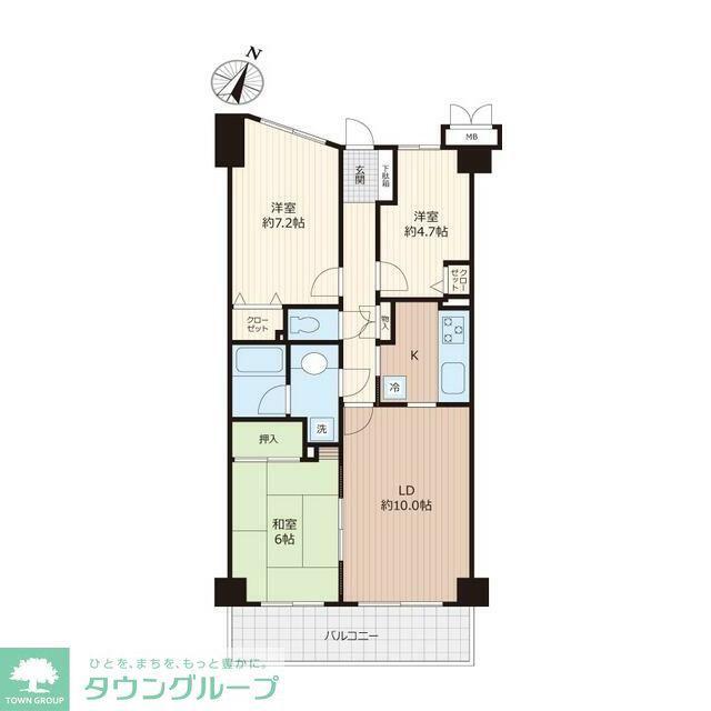 パルコート浦和(3LDK/3階)の間取り写真