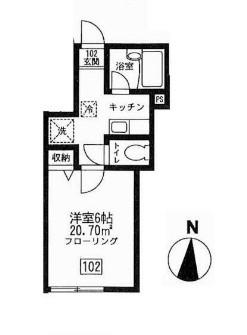 ブルージュ(1K/1階)の間取り写真