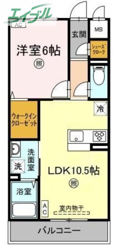 ル・サンティーユ(1LDK/2階)の間取り写真