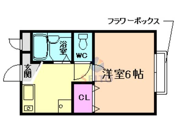 後藤ハイツ(1K/2階)の間取り写真