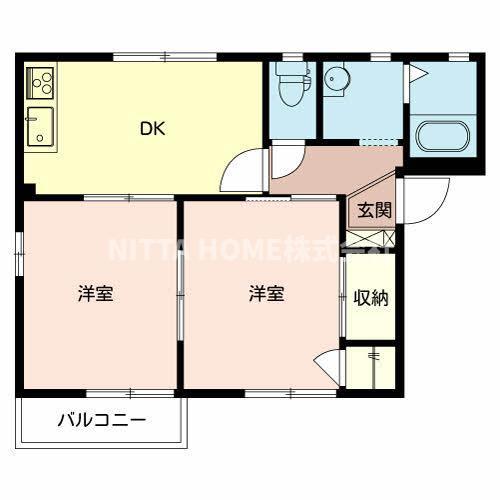 クレール(2DK/1階)の間取り写真
