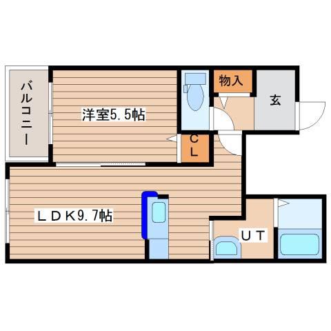 シティレジデンス発寒(1LDK/1階)の間取り写真