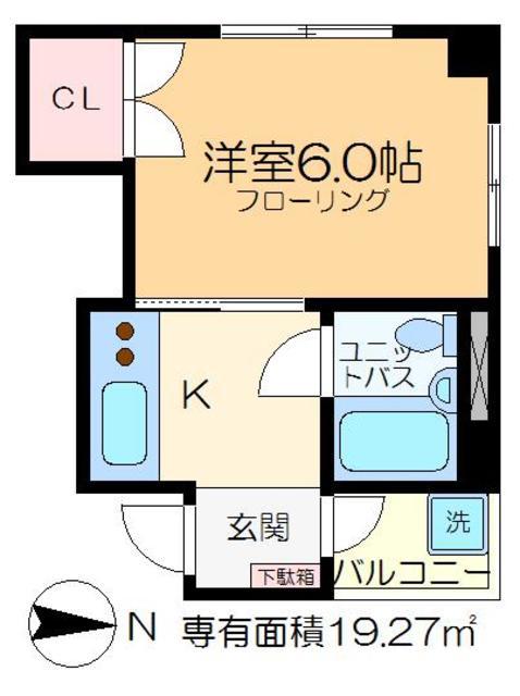 望月コーポ(1K/4階)の間取り写真