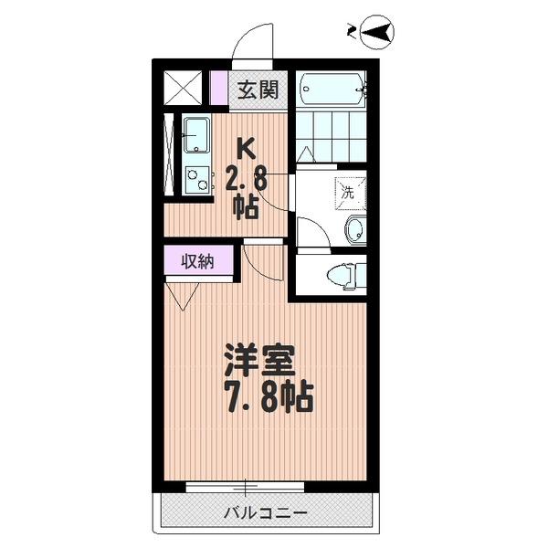 アンベリール(1K/3階)の間取り写真