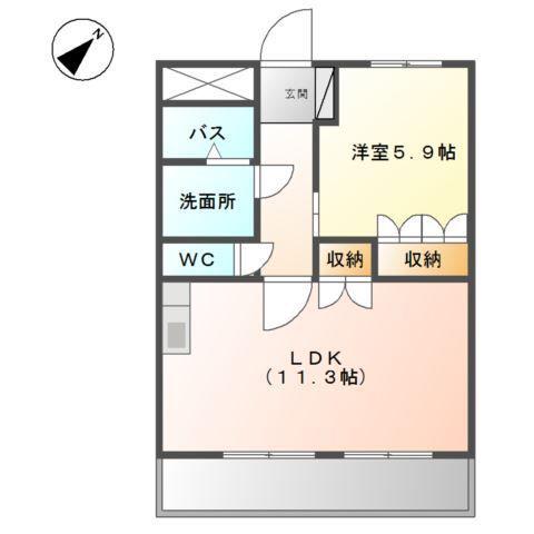 エム・エーTAMACHI(1LDK/4階)の間取り写真