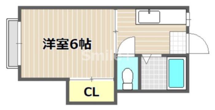 コーポ大野辻(1K/2階)の間取り写真