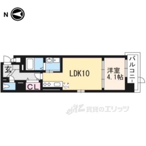 シカタ シャンブレットⅠ(1LDK/4階)の間取り写真