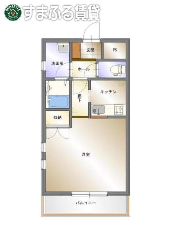 イデアルビーダ芳川(ワンルーム/2階)の間取り写真