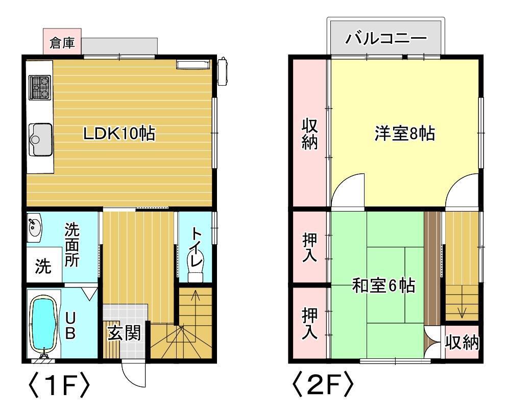 楠ハイツ II(2LDK/1階)の間取り写真