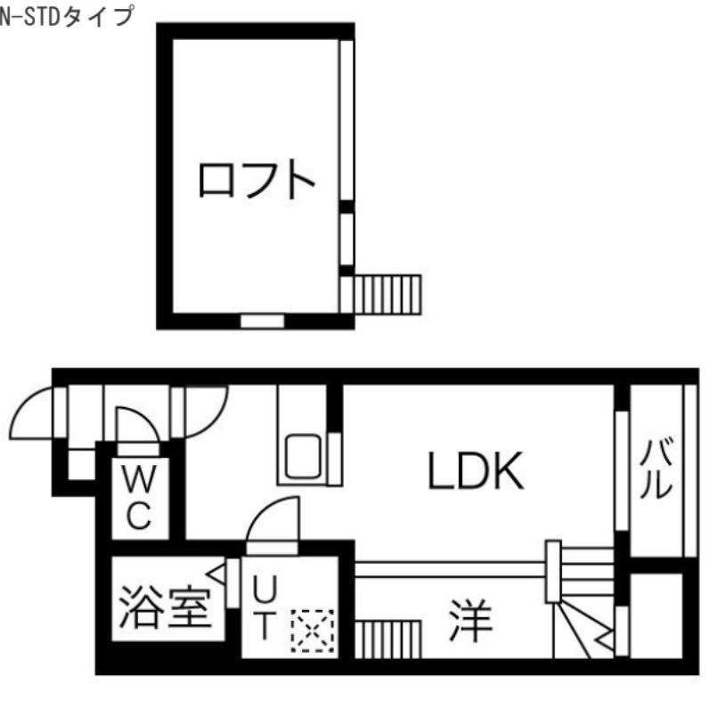クリークコート II(2K/1階)の間取り写真