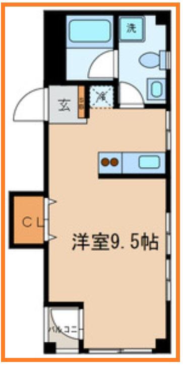 カッサ作山(ワンルーム/2階)の間取り写真