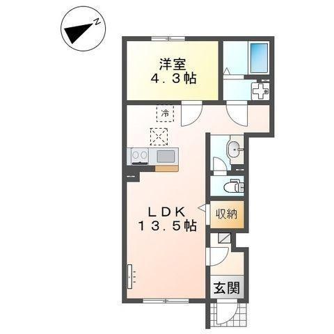 東合川アパート工事(1LDK/1階)の間取り写真