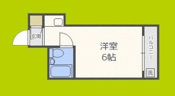 シャトー京橋(ワンルーム/1階)の間取り写真