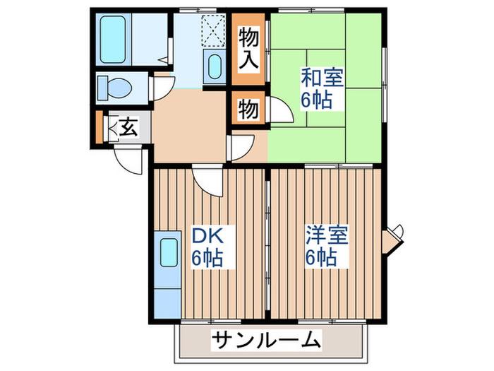 フレグランス20(2DK/1階)の間取り写真