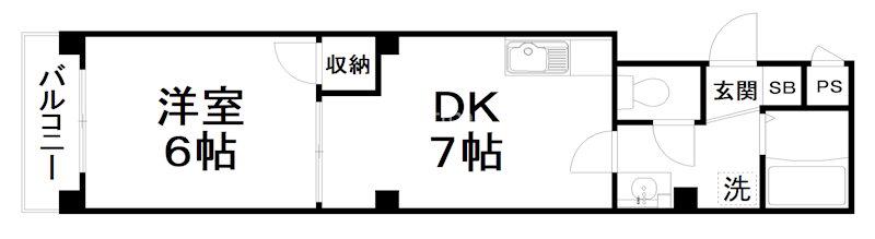 レスポワールサートル(1DK/1階)の間取り写真
