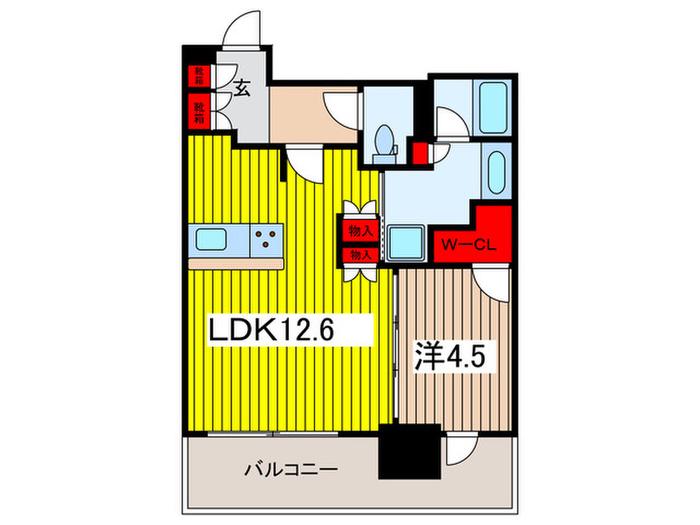 URAWA THE TOWER(1LDK/18階)の間取り写真