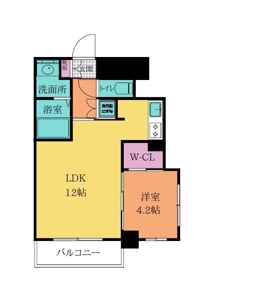 ERDE三萩野エルデ三萩野(1LDK/7階)の間取り写真