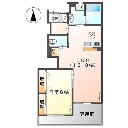 グローリー・ヒルズ(1LDK/1階)の間取り写真