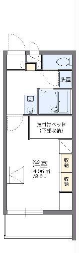 レオパレスフラワー(1K/1階)の間取り写真